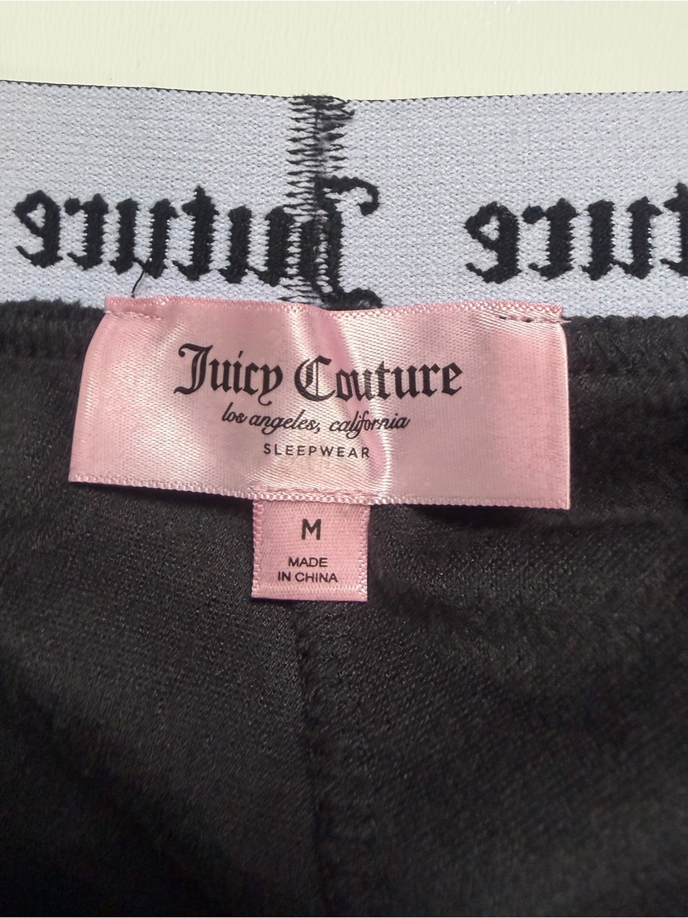 Juicy Couture Black Velour Rhinestone Bling Booty Shorts Size M - Picture 8 of 9